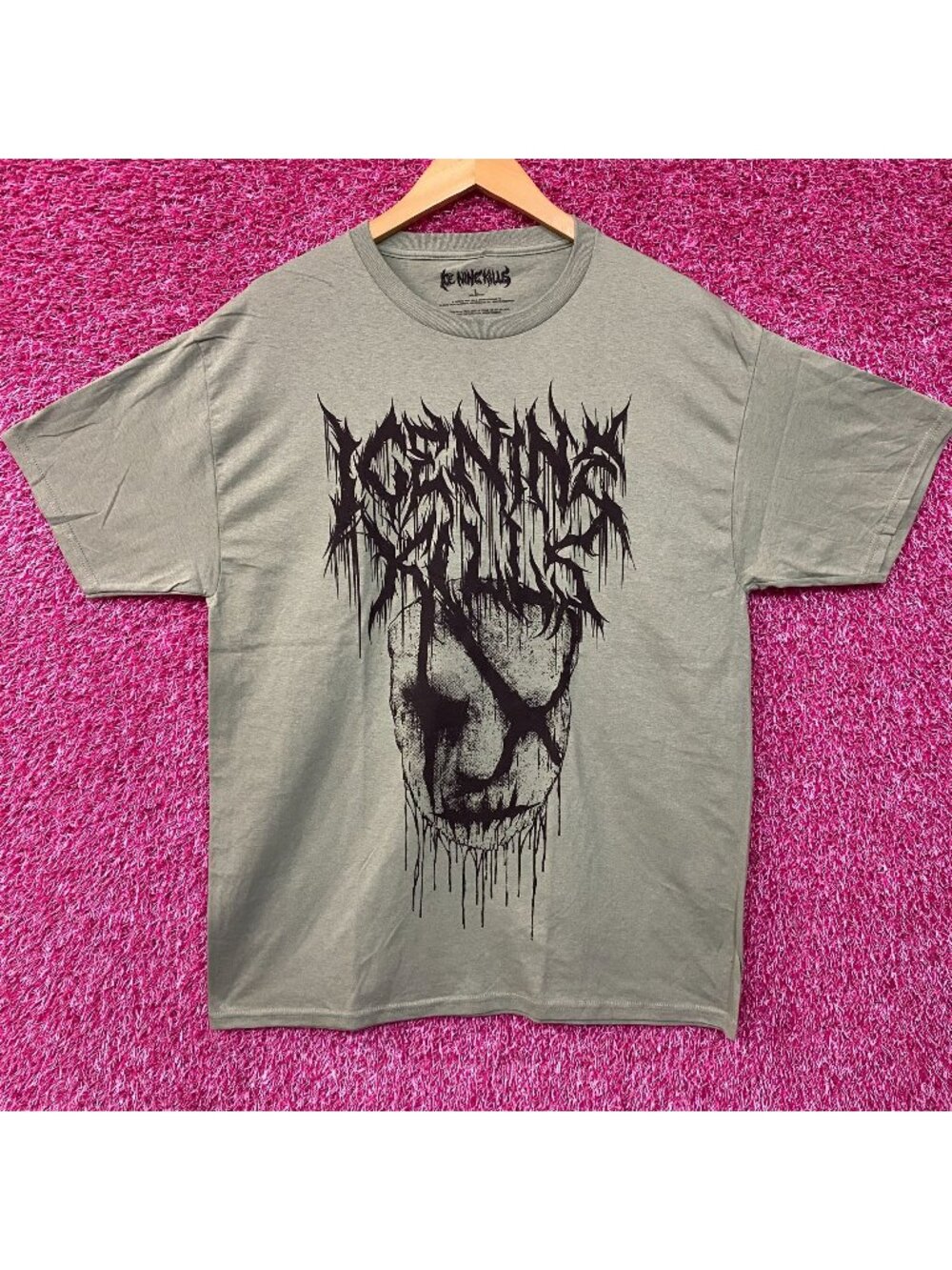 Ice Nine Inch Kills Silence Mask Rock Green Tee size Large